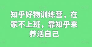 知乎好物训练营，在家不上班，靠知乎来养活自己-沐风资源库