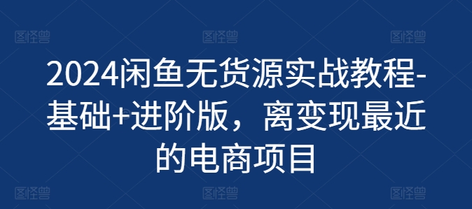 2024闲鱼无货源实战教程-基础+进阶版，离变现最近的电商项目-沐风资源库