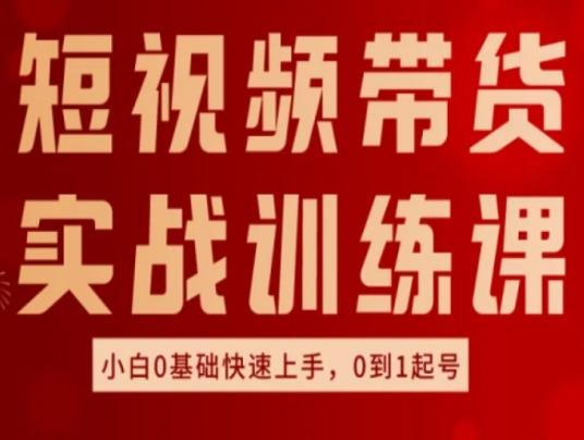 短视频带货实战训练课，好物分享实操，小白0基础快速上手，0到1起号-沐风资源库