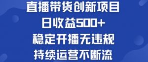 淘宝无人直播带货创新项目：日收益500+  稳定开播无违规  持续运营不断流【揭秘】-沐风资源库