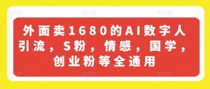 外面卖1680的AI数字人引流，S粉，情感，国学，创业粉等全通用-沐风资源库