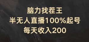 脑力找茬王，半无人直播100%起号，每天收入200+【揭秘】-沐风资源库