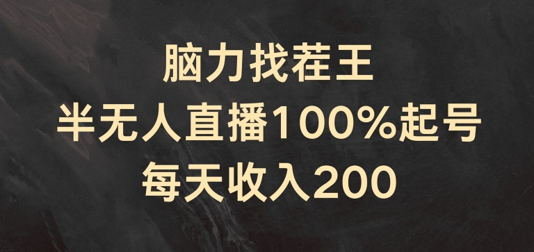 脑力找茬王，半无人直播100%起号，每天收入200+【揭秘】-沐风资源库