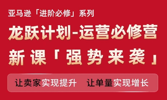 亚马逊进阶必修系列,龙跃计划-运营必修营新课,让卖家实现提升 让单量实现增长-沐风资源库