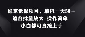 稳定低保项目，单机一天50+适合批量放大 操作简单 小白都可直接上手【揭秘】-沐风资源库