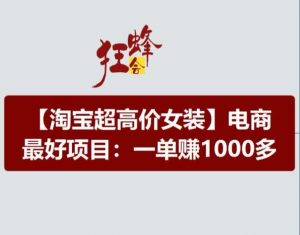淘宝超高价女装项目，电商最好赛道，一单赚1000多-沐风资源库