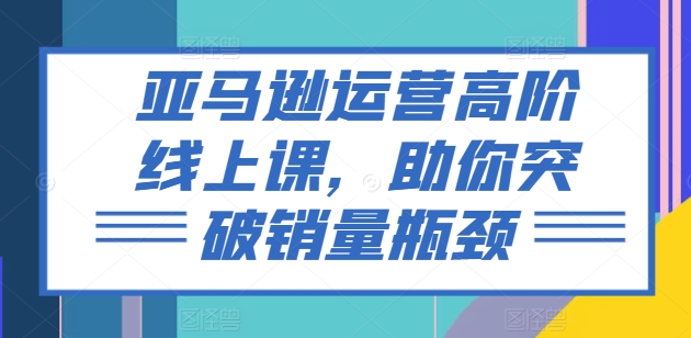 亚马逊运营高阶线上课，助你突破销量瓶颈-沐风资源库