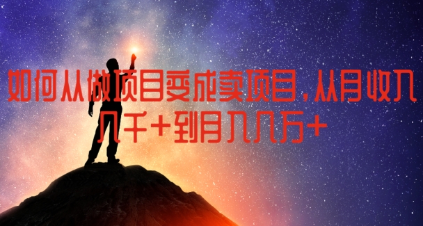 如何从做项目变成卖项目，从月收入几千到月入几万【揭秘】-沐风资源库