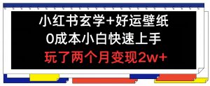 小红书玄学+好运壁纸玩法，0成本小白快速上手，玩了两个月变现2w+ 【揭秘】-沐风资源库