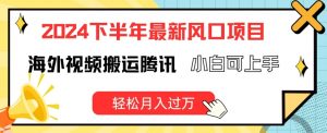 2024下半年最新风口项自，海外视频搬运腾讯，小白可上手，轻松月入过万【揭秘】-沐风资源库