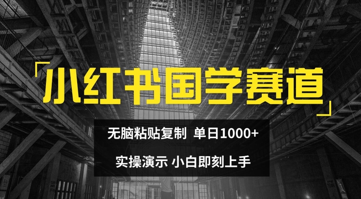 小红书国学赛道，无脑粘贴复制，单日1K，实操演示，小白即刻上手【揭秘】-沐风资源库