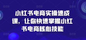 小红书电商实操速成课，让你快速掌握小红书电商核心技能-沐风资源库