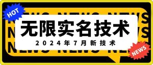 无限实名技术(2024年7月新技术)，最新技术最新口子，外面收费888-3688的技术-沐风资源库