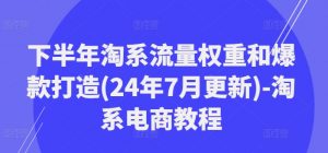 下半年淘系流量权重和爆款打造(24年7月更新)-淘系电商教程-沐风资源库