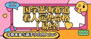 国学蓝海赋能赛道，零基础学习，手把手教学独一份新手小白月入1W+【揭秘】-沐风资源库