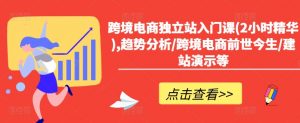 跨境电商独立站入门课(2小时精华),趋势分析/跨境电商前世今生/建站演示等-沐风资源库