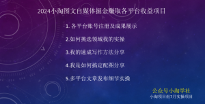 2024图文自媒体掘金赚取各平台收益项目，长期正规稳定-沐风资源库