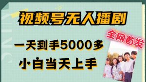 全网首发视频号无人播剧，拉爆流量不违规，一天到手5000多，小白当天上手，多号无限放大【揭秘】-沐风资源库
