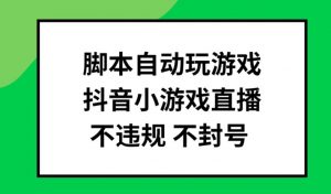 脚本自动玩游戏，抖音小游戏直播，不违规不封号可批量做【揭秘】-沐风资源库