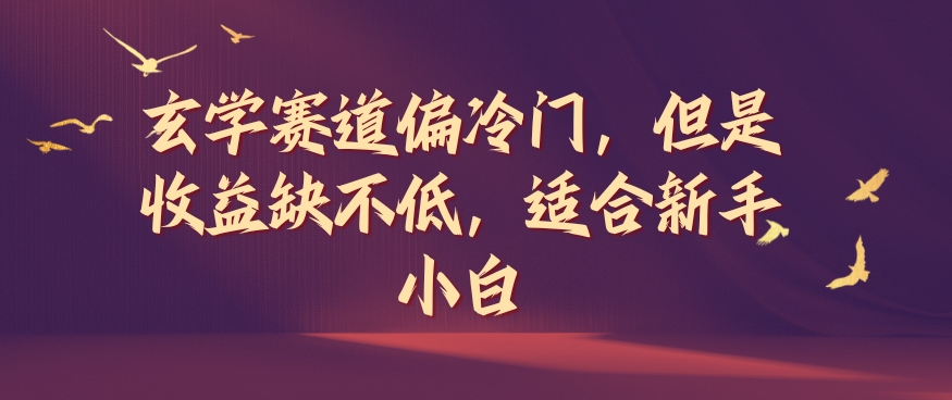玄学赛道偏冷门，但是收益缺不低，适合新手小白【揭秘】-沐风资源库
