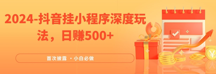 2024全网首次披露，抖音挂小程序深度玩法，日赚500+，简单、稳定，带渠道收入，小白必做【揭秘】-沐风资源库
