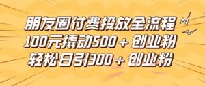 朋友圈高效付费投放全流程，100元撬动500+创业粉，日引流300加精准创业粉【揭秘】-沐风资源库