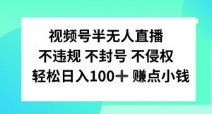视频号半无人直播，不违规不封号，轻松日入100+【揭秘】-沐风资源库