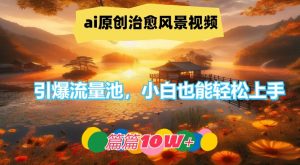 ai原创治愈风景视频，引爆流量池，小白也能轻松上手，篇篇10w+【揭秘】-沐风资源库