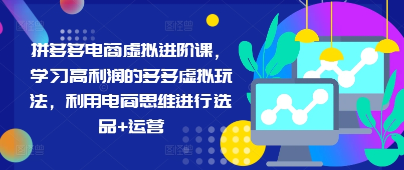 拼多多电商虚拟进阶课，学习高利润的多多虚拟玩法，利用电商思维进行选品+运营（更新）-沐风资源库