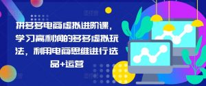 拼多多电商虚拟进阶课，学习高利润的多多虚拟玩法，利用电商思维进行选品+运营-沐风资源库
