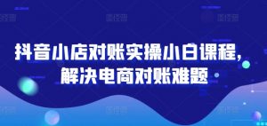 抖音小店对账实操小白课程，解决电商对账难题-沐风资源库
