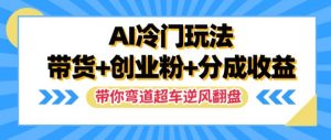 AI冷门玩法，带货+创业粉+分成收益，带你弯道超车，实现逆风翻盘【揭秘】-沐风资源库