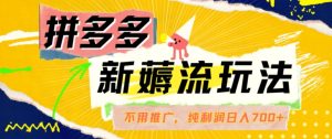 拼多多最新薅流玩法，无需开车推广，纯靠自然流吃饭-单纯赚50+利润，日入700+【揭秘】-沐风资源库