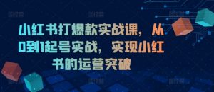 小红书打爆款实战课，从0到1起号实战，实现小红书的运营突破-沐风资源库