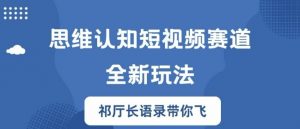 思维认知短视频赛道新玩法，胜天半子祁厅长语录带你飞【揭秘】-沐风资源库