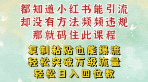 小红书靠复制粘贴一周突破万级流量池干货，以减肥为例，每天稳定引流变现四位数【揭秘】-沐风资源库