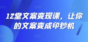12堂文案变现课，让你的文案变成印钞机-沐风资源库