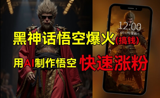 黑神话悟空爆火，已有人利用这波热点变现几十万，普通人也可用AI蹭上这波热度搞钱，有多重变现方法-沐风资源库