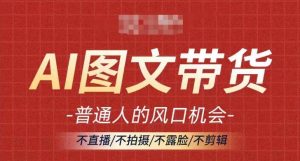 AI图文带货流量新趋势,普通人的风口机会,不直播/不拍摄/不露脸/不剪辑,轻松实现月入过万-沐风资源库