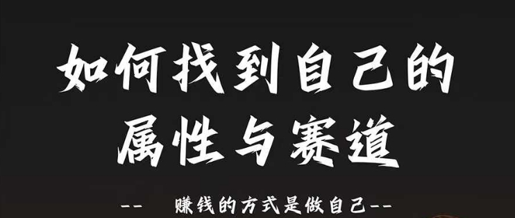 赛道和属性2.0：如何找到自己的属性与赛道，赚钱的方式是做自己-沐风资源库