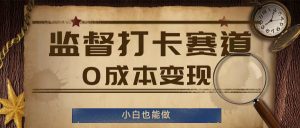 监督打卡赛道，0成本变现，小白也可以做【揭秘】-沐风资源库