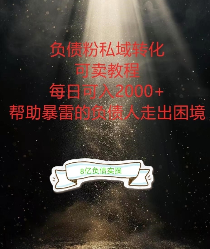 负债粉掘金计划,帮助负债者解决问题,债务规划,债务重组,最好的变现方式【揭秘】-沐风资源库