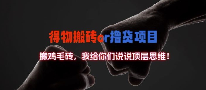 得物搬砖撸货项目?掰下数据，我给你们说说顶层思维【揭秘】-沐风资源库