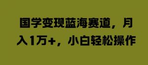 国学变现蓝海赛道，月入1W+，小白轻松操作【揭秘】-沐风资源库