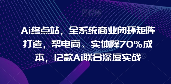 Ai终点站，全系统商业闭环矩阵打造，帮电商、实体降70%成本，12款Ai联合深度实战【0906更新】-沐风资源库