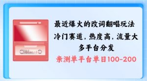 拆解最近爆火的改词翻唱玩法，搭配独特剪辑手法，条条大爆款，多渠道涨粉变现【揭秘】-沐风资源库