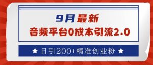 9月最新：音频平台0成本引流，日引200+精准创业粉【揭秘】-沐风资源库