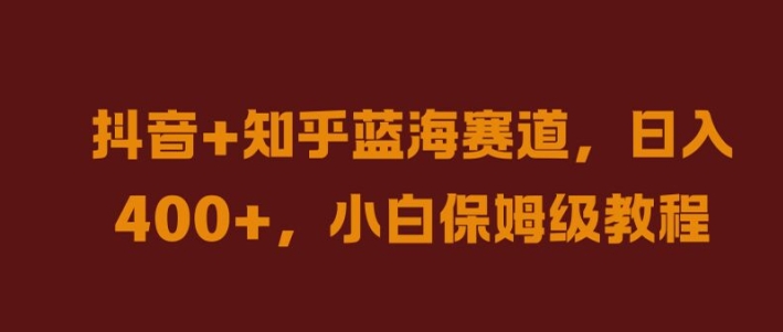 抖音+知乎蓝海赛道，日入几张，小白保姆级教程【揭秘】-沐风资源库