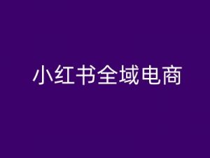 小红书全域电商，小红书电商教程-沐风资源库