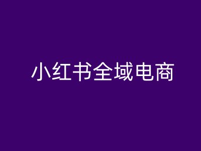 小红书全域电商，小红书电商教程-沐风资源库